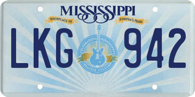 MS license plate LKG942