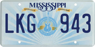 MS license plate LKG943