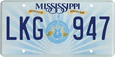 MS license plate LKG947