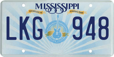 MS license plate LKG948