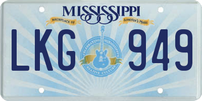 MS license plate LKG949