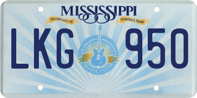 MS license plate LKG950