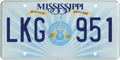 MS license plate LKG951