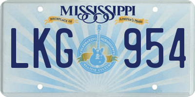 MS license plate LKG954