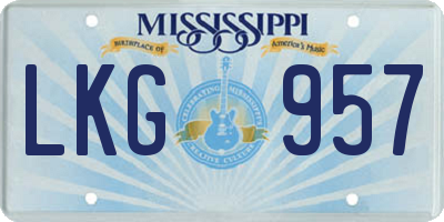MS license plate LKG957
