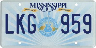MS license plate LKG959