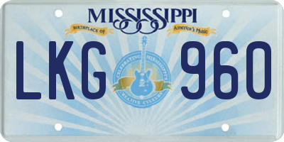 MS license plate LKG960