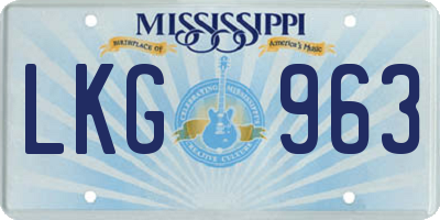 MS license plate LKG963