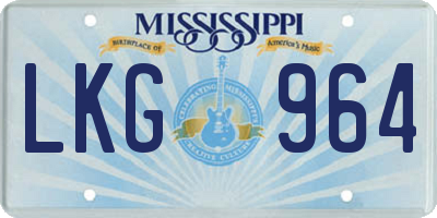 MS license plate LKG964