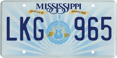 MS license plate LKG965