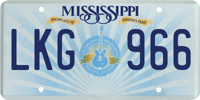 MS license plate LKG966
