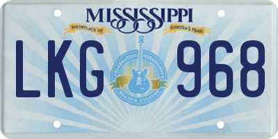 MS license plate LKG968