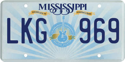 MS license plate LKG969
