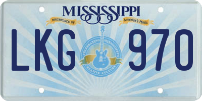 MS license plate LKG970