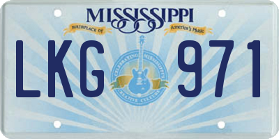 MS license plate LKG971