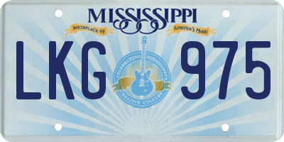 MS license plate LKG975