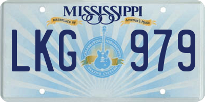 MS license plate LKG979