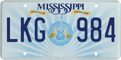 MS license plate LKG984