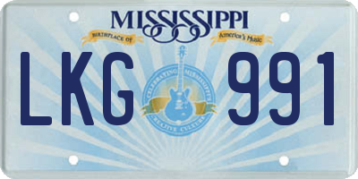 MS license plate LKG991