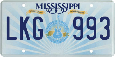 MS license plate LKG993