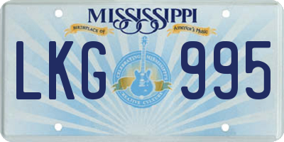MS license plate LKG995