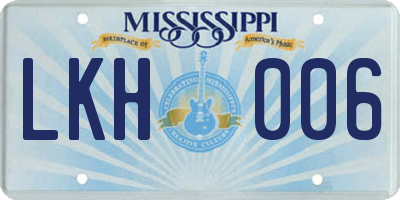 MS license plate LKH006