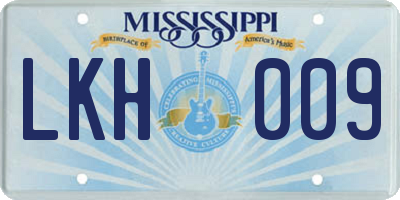 MS license plate LKH009