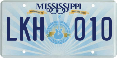 MS license plate LKH010