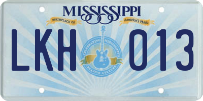 MS license plate LKH013