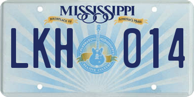 MS license plate LKH014