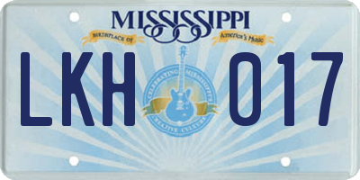 MS license plate LKH017