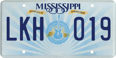 MS license plate LKH019