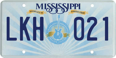 MS license plate LKH021