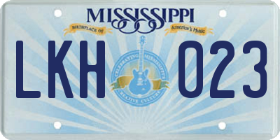 MS license plate LKH023