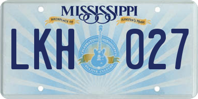MS license plate LKH027