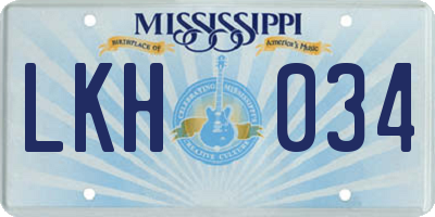 MS license plate LKH034