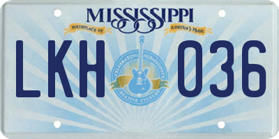 MS license plate LKH036