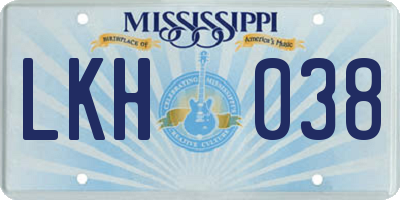 MS license plate LKH038