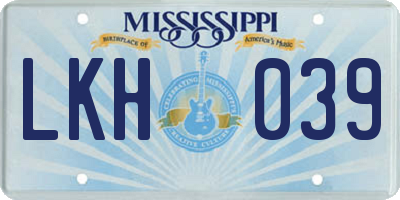 MS license plate LKH039