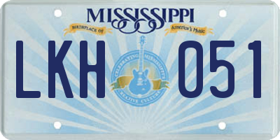 MS license plate LKH051