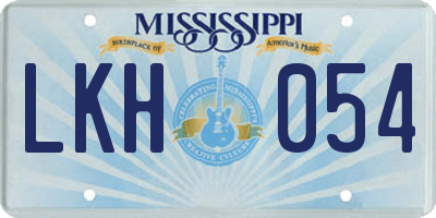 MS license plate LKH054