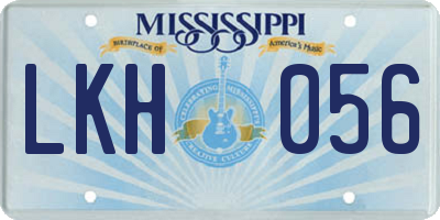 MS license plate LKH056