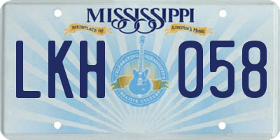 MS license plate LKH058