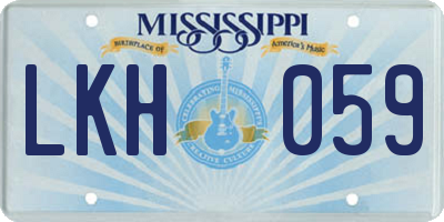 MS license plate LKH059