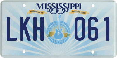 MS license plate LKH061