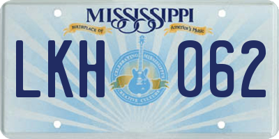 MS license plate LKH062