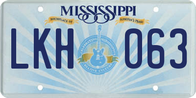 MS license plate LKH063