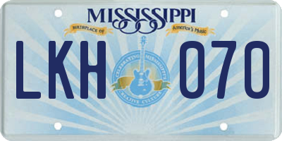 MS license plate LKH070