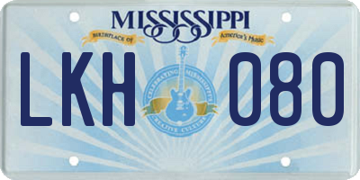 MS license plate LKH080