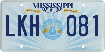 MS license plate LKH081
